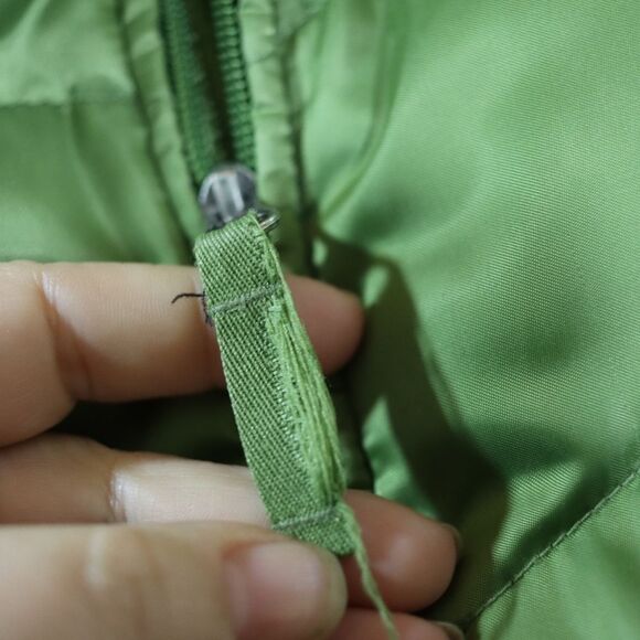 Eddie Bauer Down Green Puffer Goose Down Warm Jacket Upcycle Painted Coat XS - Picture 6 of 16